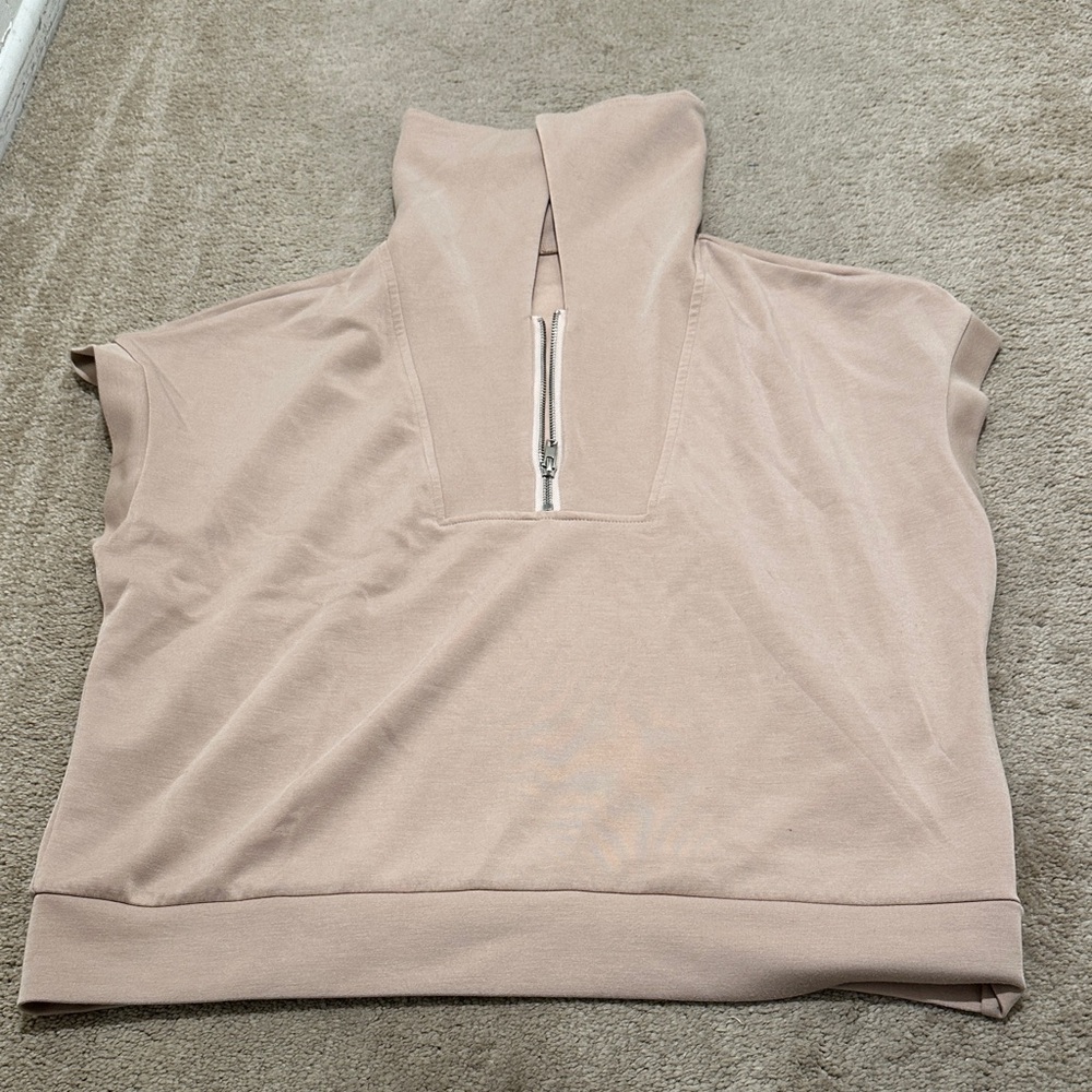 Women's Beige High Neck Top